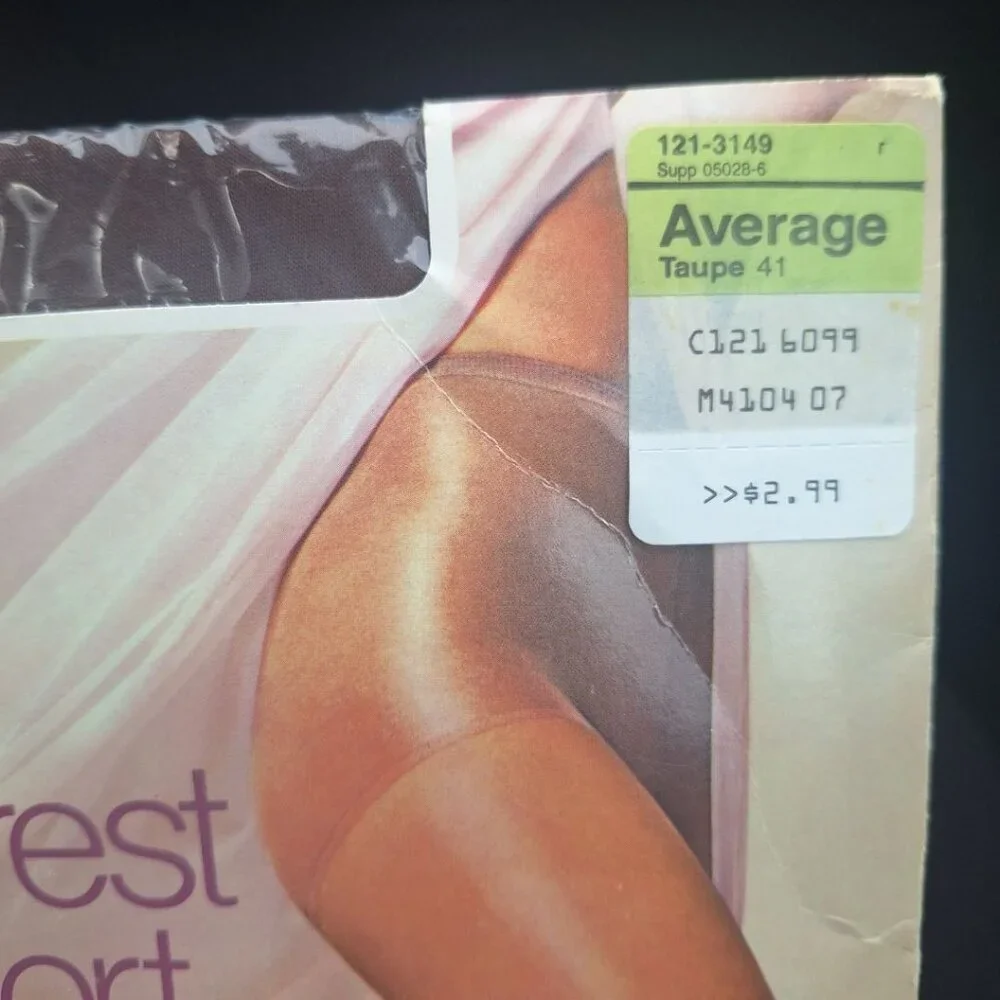 JCPenney Sheerest Support Pantihose Taupe 41‎ Sandalfoot Average Nylon Spandex